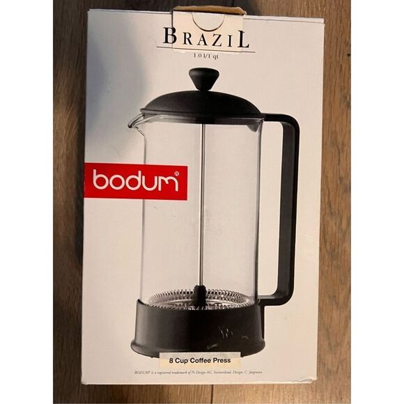 Bodum Brazil 8 Cup French Press Coffee Maker Black Minimalist Gift New In Box - Picture 7 of 12